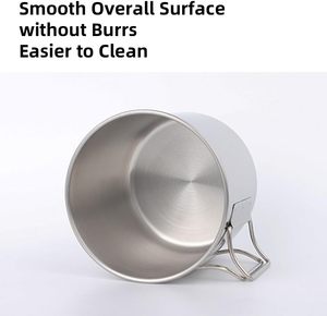 4 Piece Stainless Steel <b>Cup</b> <b>Set</b> with Foldable Handles Stackable Portable Travel Mug <b>Set</b> for Hiking Backpacking Picnic - Product Image 4
