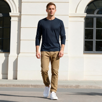 T-shirt Homme en Matière Premium, Expédition Rapide, Respirant et Séchage Rapide, Manches Longues, Couche Active pour Sports de Plein Air, Coupe Ample