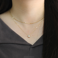 Luxe directement de l'usine : Collier solitaire en moissanite or 14 carats, forme de cœur, or jaune massif