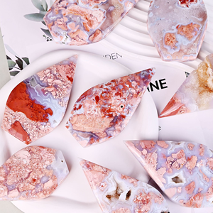 Tinh thể đá tự nhiên cánh hoa Mã Não hình giọt nước nhà phong thủy trang trí mục - Product Image 5