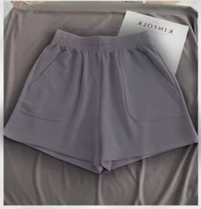 Shorts en satin taille haute pour femmes d'été, décontractés, amples, pantalons courts, jambes larges, couleur unie, gym, yoga, haute qualité - Product Image 6