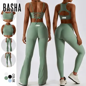 BASHAsports Factory Sale 4PCS Women Sportswear Workout Sport Leggings Gym Fitness Seamless Yoga Active Wear Sets