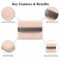 JLY Houpette carrée en velours avec sangle de maintien en satin, 20 couleurs, correspondance Pantone, OEM, marque privée, pour poudre libre et fixatrice