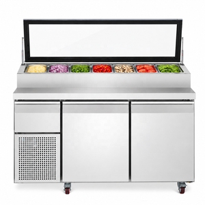 Estación de Preparación de Pizza y Barra de Ensaladas <span class=keywords><strong>HD1500</strong></span>, Refrigerador de Acero Inoxidable con Ventilador de Enfriamiento y Control Digital - Product Image 2