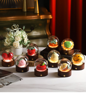 Sáng Tạo Dâu Tây Sợi Móc Đèn Phát Sáng Dệt Tay Rượu Sâm Banh Tăng Ánh Sáng Ban Đêm Nhân Tạo Hoa Máy Tính Để Bàn Trang Trí Ánh Sáng - Product Image 4