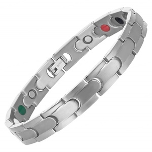 Pulsera de Terapia Magnética de Acero Inoxidable de Alta Calidad con Germanio e Iones Negativos para Alivio del Dolor y Control de la Presión Arterial - Product Image 1