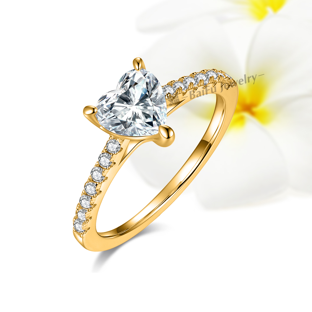 Heart6.5*6.5 1CT Yellow gold