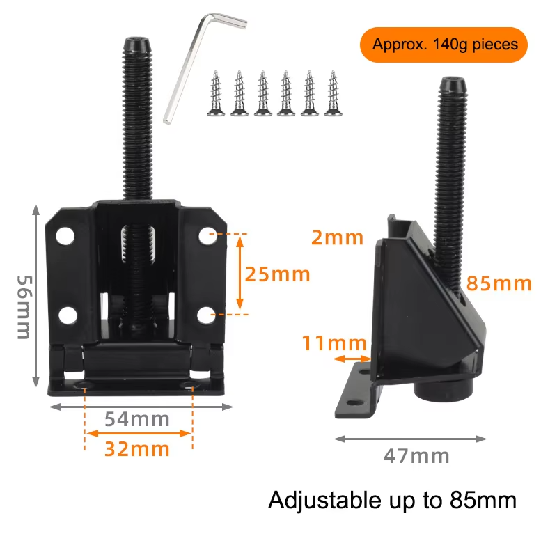 black Adjustable up to 85mm