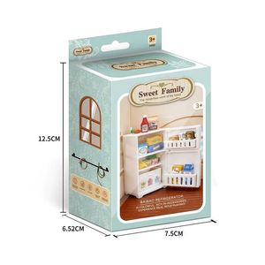 1:12 maison de poupée <span class=keywords><strong>Miniature</strong></span> modèle cuisine scène Playhouse bricolage jouet avec réfrigérateur blanc