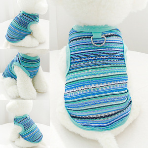 Gilet tricoté pour chien, motif géométrique, en polyester, design mignon pour Teddy, Schnauzer, Pomeranian, Bichon Frise, vêtements de printemps et d'été - Product Image 3