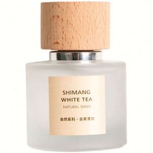 Venta al por Mayor de Botellas de Perfume de Vidrio Esmerilado Transparente de 30ml/50ml/100ml con Tapa de Madera, Estampado en Caliente, a Prueba de Fugas, Ecológicas y Reciclables - Product Image 1