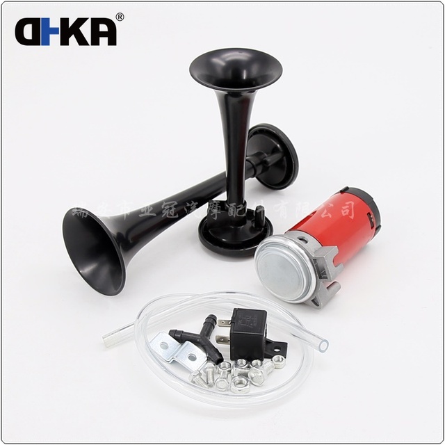 Popular Style Red Small Mini ABS Car Air Horn 12V/24V for Motorcycle Bus Ship with Klaxon Horn Relay 130dB AS042B
