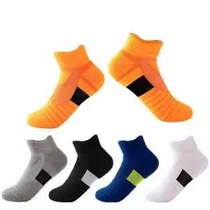 定制标志品牌设计师袜子男孩运动儿童训练毛圈坐垫脚踝儿童运动篮球袜