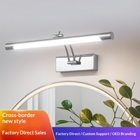 Lampe LED murale pliable et extensible en fer pour maquillage, idéale pour coiffeuse, armoire de salle de bain et bureau