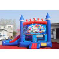 Château Gonflable Personnalisé Combo Toboggan et Structure de Rebond Bannières Interchangeables 800 Thèmes Matériau PVC Installation Facile Fête d'Anniversaire Enfants