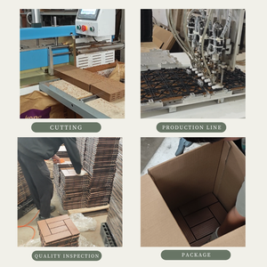 Hiện đại 30x30 & 60x60 spliced wooded WPC gạch lát sàn gỗ ngoài trời WPC DIY <span class=keywords><strong>decking</strong></span> với chải kỹ thuật - Product Image 6