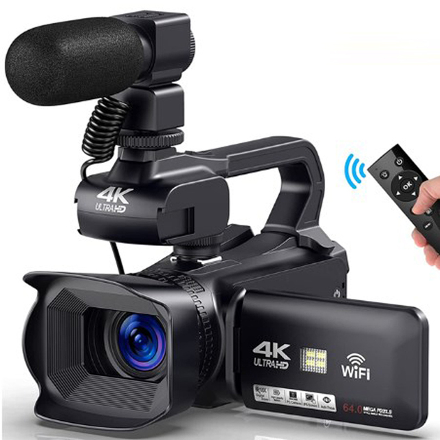Hot Sale HD 4K CMOS Sensor Camcorder 64MP MicroSD 18X Digital Zoom Live Streaming Vlog WIFI Auto Focus Video Camera
