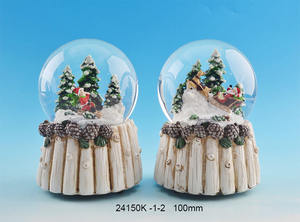 OEM Snowball decorazione della casa globi di acqua su misura grande albero di inverno <span class=keywords><strong>villaggio</strong></span> con natale Santa paesaggio globo di neve - Product Image 2