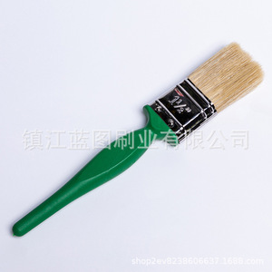 Pinceau plat à poils de porc, manche en plastique vert, 14-20 mm, pour brosser et nettoyer - Product Image 5