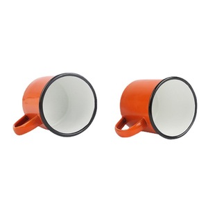 Orange Enamel Mugs 101-200ml Sublimated Business Gifts - Product Image 1