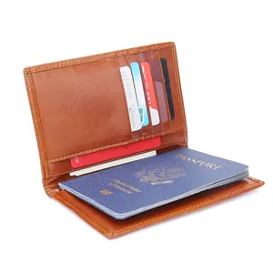 Luxury Real Cow Hide Leather Gift Products Items Custom Passport Sleeve Covers Holder Hotel Gift