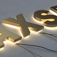Logo 3D personnalisé rétroéclairé, néon LED multicolore, enseignes halo en acier inoxydable, publicité, étanche IPX7, décoration moderne