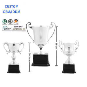 <span class=keywords><strong>Trophy</strong></span> với nắp tùy chỉnh kim loại nhựa thể thao danh hiệu giải thưởng ly có tính năng quần vợt cầu lông bóng đá thiết kế bạc kết thúc - Product Image 3