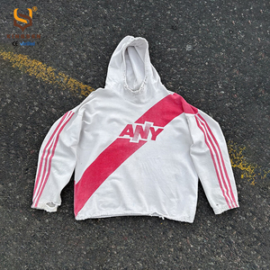 Sweats à capuche rétro streetwear personnalisés en gros, sweats à capuche en coton délavé vintage, sweats à capuche imprimés coupe ample pour hommes - Product Image 1