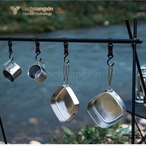 Ensemble de cuisine de camping portable en acier inoxydable pour l'extérieur, 3-4L, design minimaliste pour cuisinières à gaz et à induction - Product Image 3