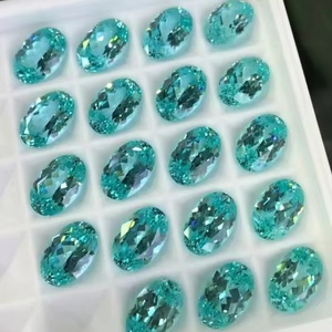 HUAZHONG-GEM Zafiro Cultivado en Laboratorio, Corte Ovalado, Corte Asscher, Corte Rosa, 5x7mm 6x8mm, Azul Paraíba, Gemas Sueltas al por Mayor - Product Image 1