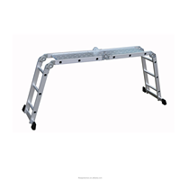 Échelle pliante en aluminium portable à vente chaude, échelle télescopique extensible avec charnière pour le travail à domicile, le jardin, le dessin, le toit