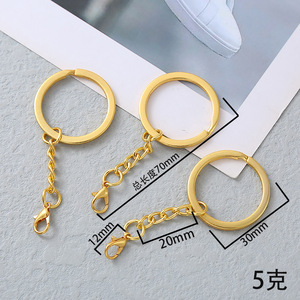 Bán Buôn <span class=keywords><strong>Keychain</strong></span> Phụ Kiện 30Mm Chia Vòng Cộng Với 4-Liên Kết Chuỗi Với Tôm Hùm Clasp Kết Nối - Product Image 2