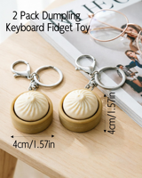 Jouet anti-stress 3D en PVC souple en forme de boulette, clé de clavier portable, porte-clés, pour adultes, soulagement du stress, bureau, sac à dos, étanche