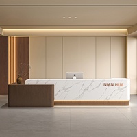 Meuble de réception de salon de beauté, ensemble complet en bois, style minimaliste moderne, multifonctionnel, haut de gamme, luxe léger