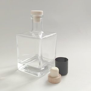 500ml paroi épaisse 850 grammes impressions personnalisées rectangle silex verre bouteilles vides avec <span class=keywords><strong>bouchon</strong></span> en liège pour vin de liqueur - Product Image 5