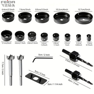 Feida 19-Mảnh Thép Carbon HSS Khoan Bits Set Cho Chế Biến Gỗ Mộc & Nhựa Metric Kích Thước Lỗ Saw Gỗ Khoan - Product Image 3
