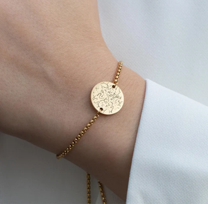 18k placcato in oro personalizzato <span class=keywords><strong>mappa</strong></span> stella per data bracciale inciso 1 ° anniversario ciondolo braccialetto personalizzato gioielli all'ingrosso - Product Image 6