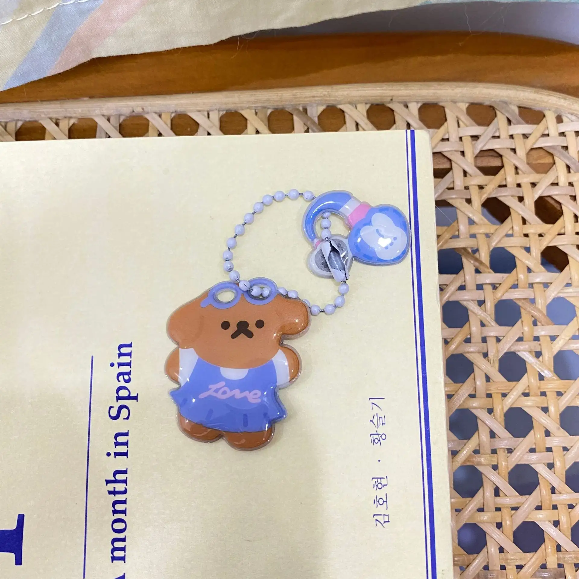 Брелок с мультяшным медведем для держателя карт, кулон в виде милого кролика, ПВХ, мини-брелок