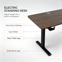 Cadre de bureau électrique à double moteur réglable en hauteur, style contemporain moderne en fer
