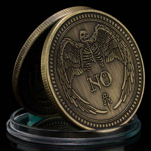 独特的是否预测硬币哥特式风格纪念品，带有Ouija符号死亡天使和所有眼睛纪念币 - Product Image 5