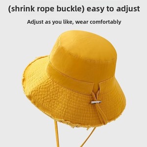 Chapeau Bob Ajustable Personnalisable avec Cordon de Serrage, Chapeau de Pêcheur Anti-UV avec <span class=keywords><strong>Boucle</strong></span> Rétractable pour Hommes et Femmes - Product Image 1