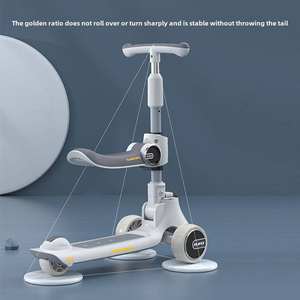 3 in 1 carrello Scooter per bambini che rotola senza problemi ABS in plastica alimentato a batteria bambini Unisex di <span class=keywords><strong>2</strong></span>-4 anni seduti e in piedi - Product Image 4