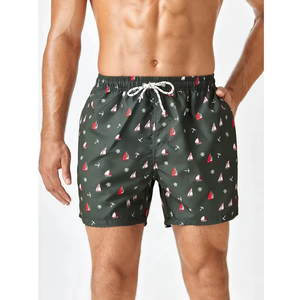 Shorts de Baño de Verano de Alta Calidad para Hombre, Conjunto de 2 Piezas con Logotipo Estampado, Tejido 100% Algodón - Product Image 4