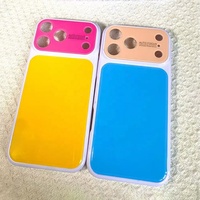 Coque de téléphone 2-en-1 en PC acrylique brillante, antichoc et antidérapante, couleur macaron, pour iPhone 17 16 15 Pro Max