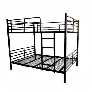 Lit superposé moderne pour adultes, structure en fer <span class=keywords><strong>à</strong></span> 2 étages avec échelle, gain <span class=keywords><strong>de</strong></span> place, lit mezzanine durable pour hôtel et usage domestique - Product Image 2