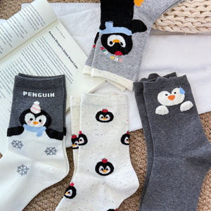 Penguin Crew <b>Socks</b> Women Soft Cozy Anime Cartoon <b>Winter</b> Style Youth Size One Size - Product Image 2