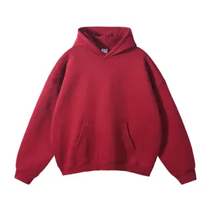 350GSM özel ağır Hip Hop düz renk boy moda Hoodies gevşek Fit kalın ağır düz tasarım Premium Hoodie