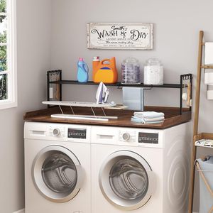 <span class=keywords><strong>Scaffale</strong></span> a doppio livello in acciaio inossidabile per lavatrice e asciugatrice con ripiano e organizer per attrezzi - Product Image 3
