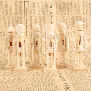 Décoration à peindre soi-même, peinture sur bois, ornement de Noël, jouets DIY pour enfants, soldats casse-noisettes non peints - Product Image 5