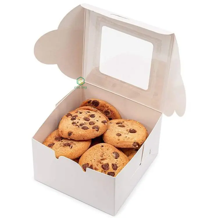 Benutzer definierte Druck personal isierte wieder verwendbare Cookie Dessert Verpackung Box Großhandel Luxus Clear Window Paper Cupcakes Boxen mit Einsätzen